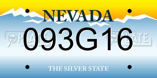 093G16 Nevada License Plate
