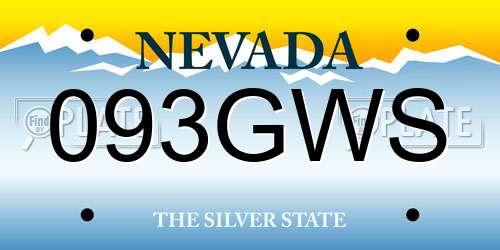 093GWS Nevada License Plate