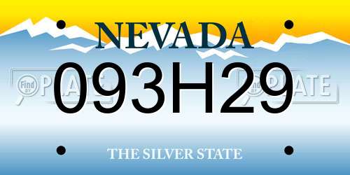 093H29 Nevada License Plate