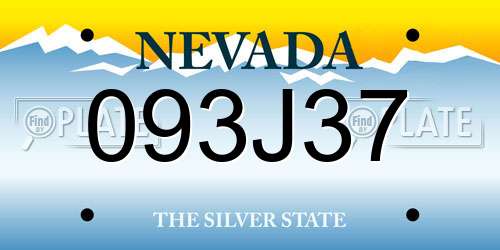 093J37 Nevada License Plate