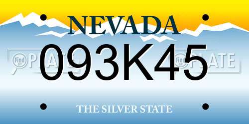 093K45 Nevada License Plate