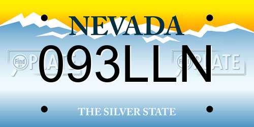 093LLN Nevada License Plate