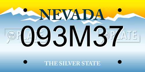 093M37 Nevada License Plate