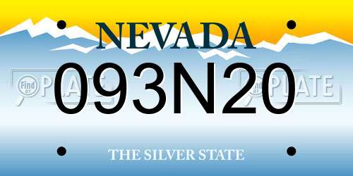 093N20 Nevada License Plate