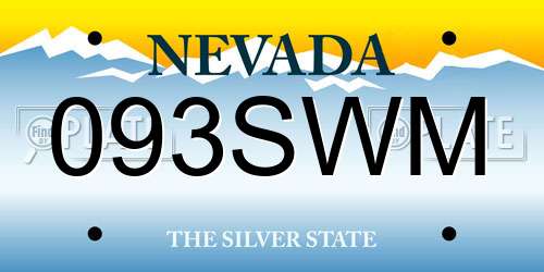 093SWM Nevada License Plate