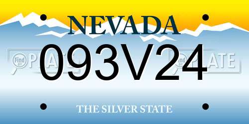 093V24 Nevada License Plate
