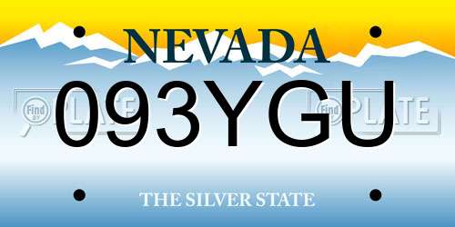 093YGU Nevada License Plate