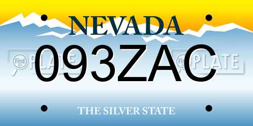 093ZAC Nevada License Plate