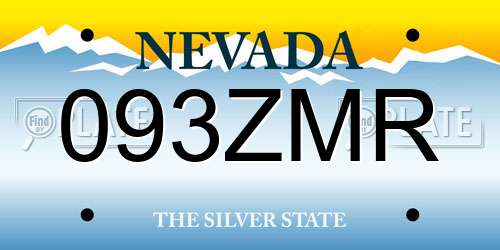 093ZMR Nevada License Plate