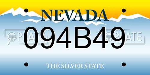 094B49 Nevada License Plate