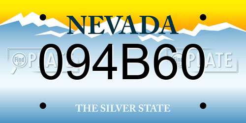 094B60 Nevada License Plate