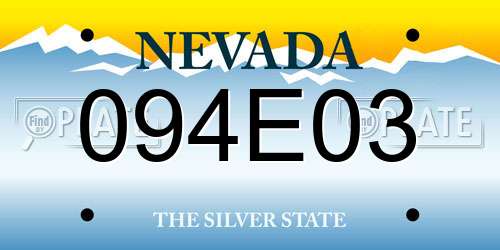 094E03 Nevada License Plate