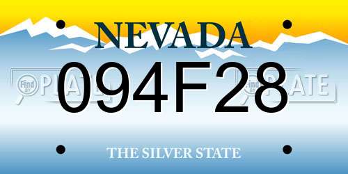 094F28 Nevada License Plate