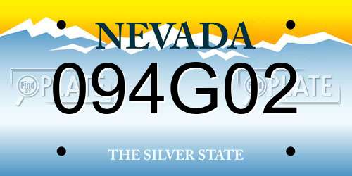 094G02 Nevada License Plate