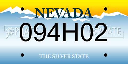 094H02 Nevada License Plate