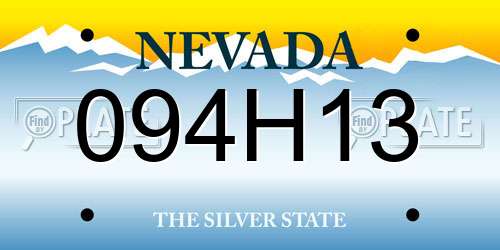 094H13 Nevada License Plate
