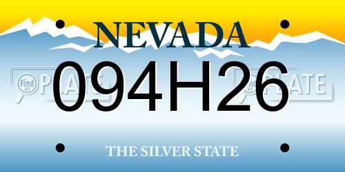 094H26 Nevada License Plate