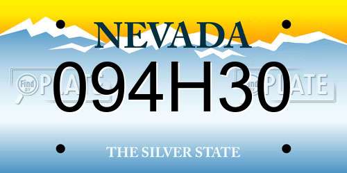 094H30 Nevada License Plate