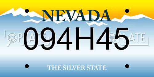 094H45 Nevada License Plate