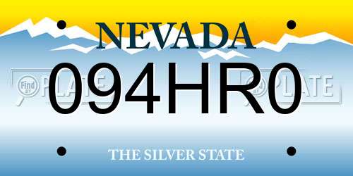 094HR0 Nevada License Plate