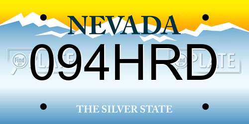 094HRD Nevada License Plate
