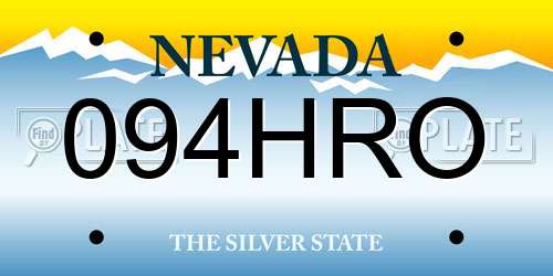 094HRO Nevada License Plate