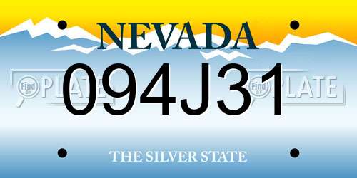 094J31 Nevada License Plate