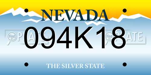 094K18 Nevada License Plate