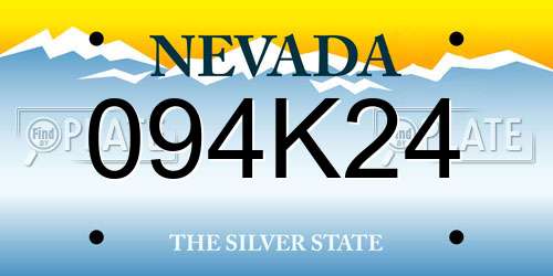 094K24 Nevada License Plate