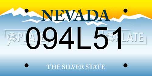 094L51 Nevada License Plate