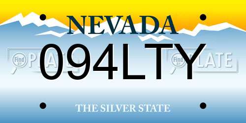 094LTY Nevada License Plate