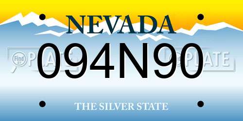 094N90 Nevada License Plate