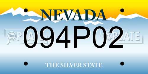 094P02 Nevada License Plate