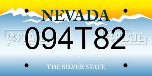 094T82 Nevada License Plate