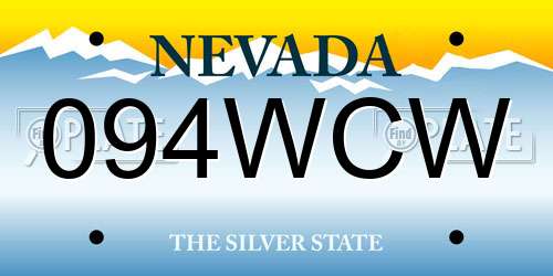 094WCW Nevada License Plate