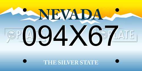 094X67 Nevada License Plate