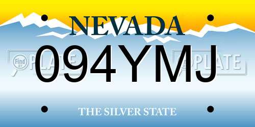 094YMJ Nevada License Plate