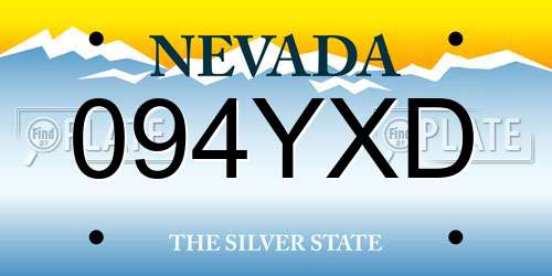 094YXD Nevada License Plate