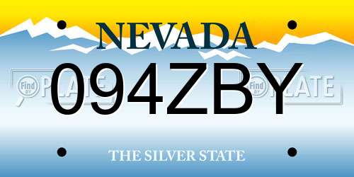094ZBY Nevada License Plate