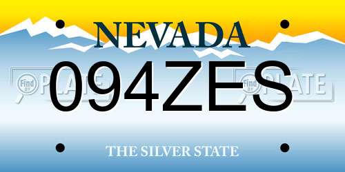 094ZES Nevada License Plate