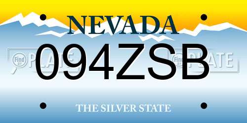 094ZSB Nevada License Plate