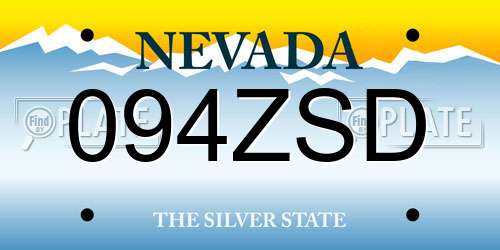 094ZSD Nevada License Plate