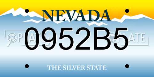 0952B5 Nevada License Plate