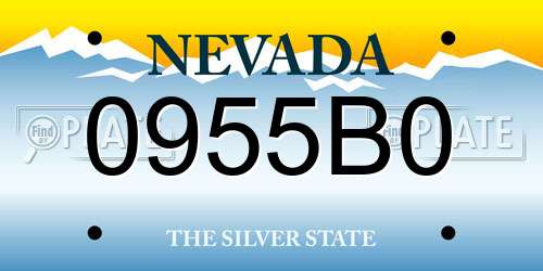 0955B0 Nevada License Plate