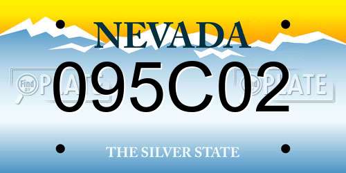 095C02 Nevada License Plate