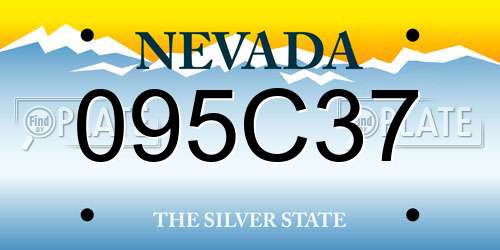 095C37 Nevada License Plate