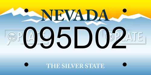095D02 Nevada License Plate