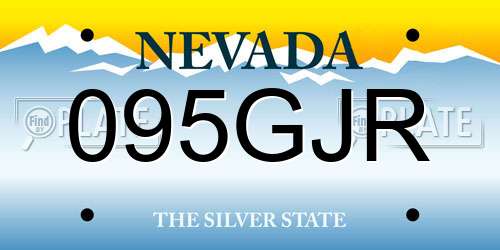 095GJR Nevada License Plate