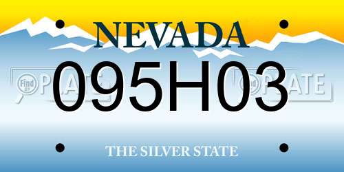 095H03 Nevada License Plate