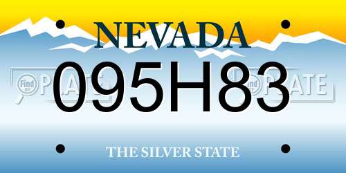 095H83 Nevada License Plate